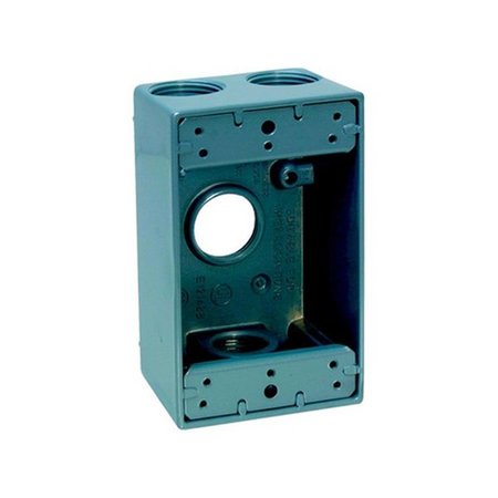 TOTALTURF Electrical Box, Outlet Box, 1 Gang, Die Cast Metal, Rectangular TO151051